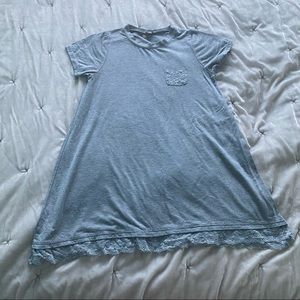 Girls Gray Oversized Shirt Dress